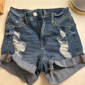 Aeropostale Distressed Blue Denim Shorts